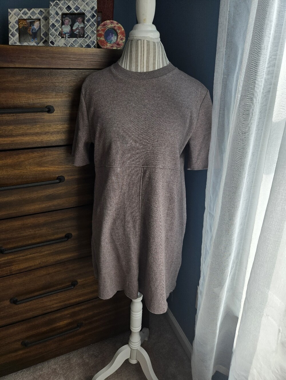 Zara Short Sleeve Crewneck Sweater Dress